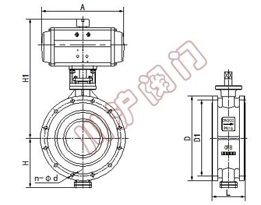 氣動(dòng)法蘭蝶閥結(jié)構(gòu)圖