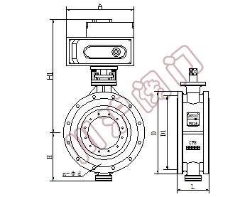 電動法蘭蝶閥 結(jié)構(gòu)圖