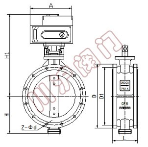 電動法蘭蝶閥 結(jié)構(gòu)圖