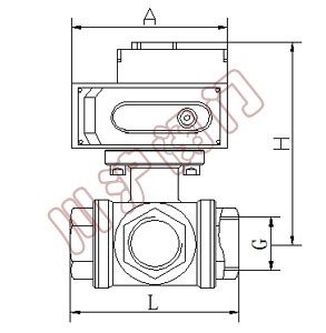 電動三通內(nèi)螺紋球閥 結(jié)構(gòu)圖