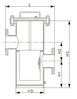 高低接管籃式過濾器結(jié)構(gòu)圖