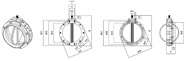 氣動粉體蝶閥結(jié)構(gòu)圖