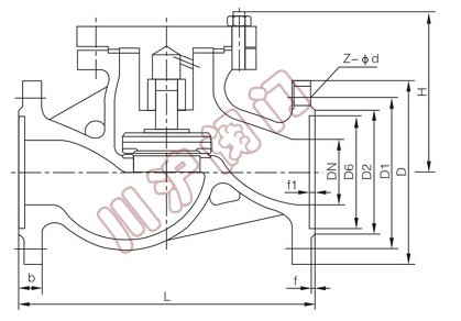 升降式法蘭止回閥結(jié)構(gòu)圖